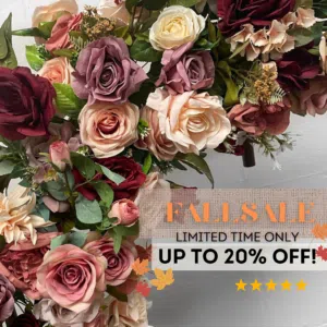 Burgundy and Mauve Flower Garland - Artificial Flower Arrangement