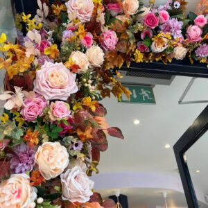 Pink fall flower garland