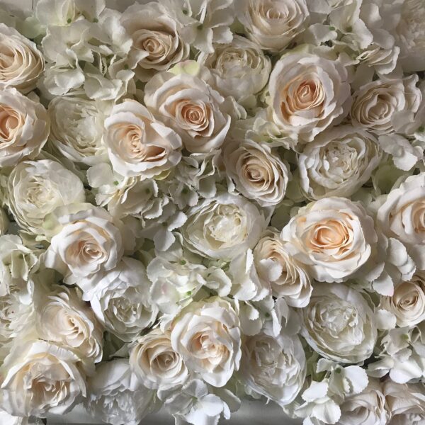 Cream Wedding Flower wall, Bridal Flower Backdrop - Image 3