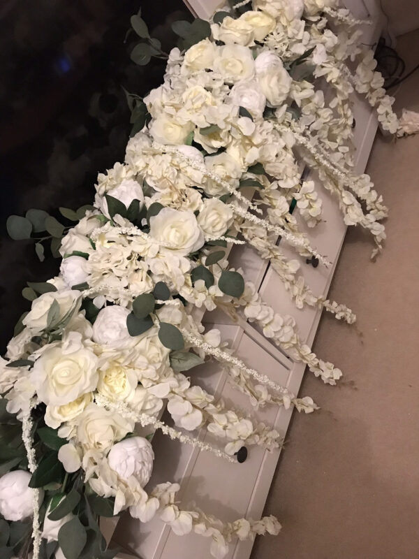 White Roses and Wisteria Artificial Flower Garland