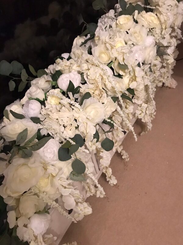 White Roses and Wisteria Artificial Flower Garland - Image 5