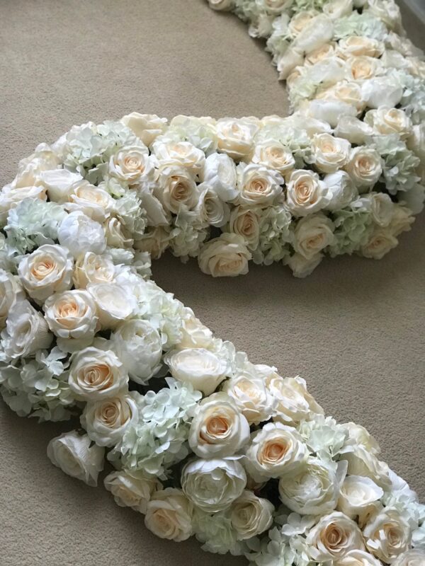 Luxe Cream and Ivory Flower Garland Runner - Image 2