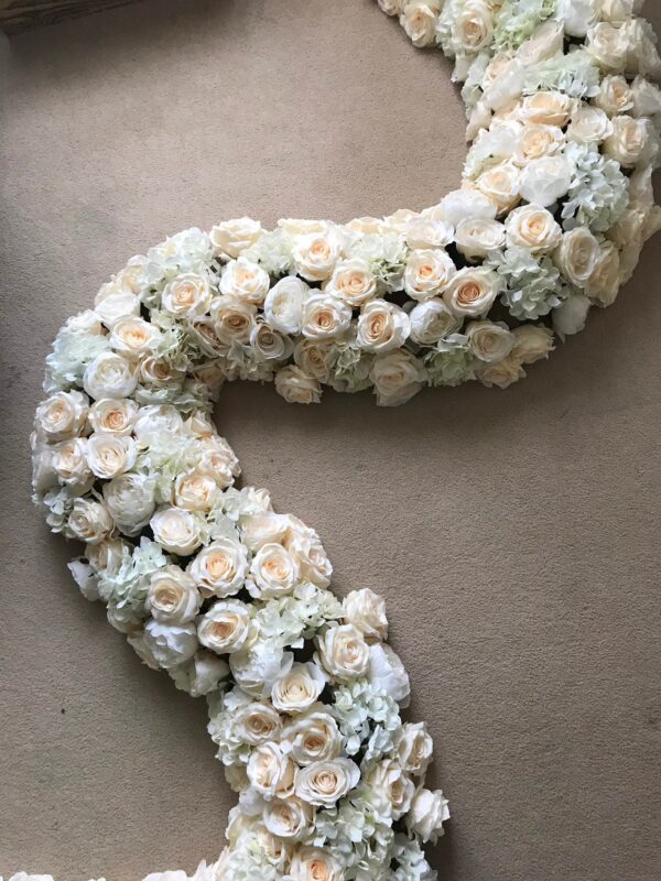 Luxe Cream and Ivory Flower Garland Runner - Image 3