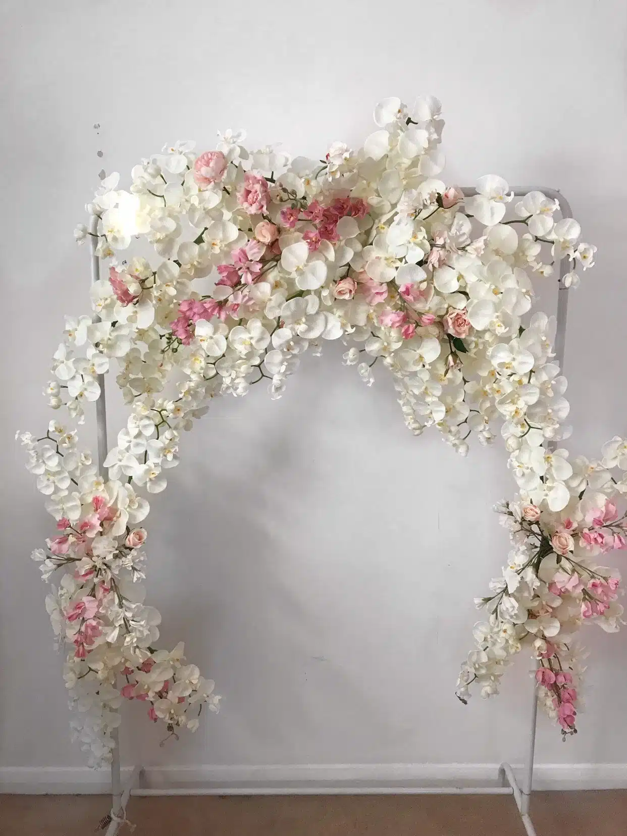 IVY CRUZ Flower Walls, Floral Arrangements | Commercial and Functions Orchid Ivory and Blush Wedding Swag Set - Image 6