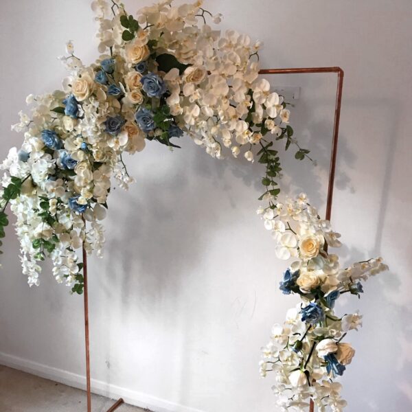 Wedding Swag Chuppah Blue Roses and White Orchids - Image 2