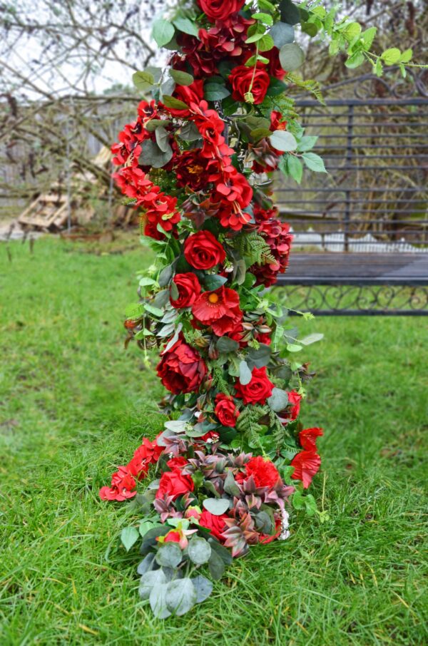 Red Rose Flower Garland for Arch Decor - Image 3