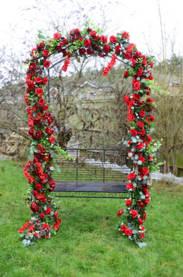 Red Rose Flower Garland for Arch Decor - Image 2