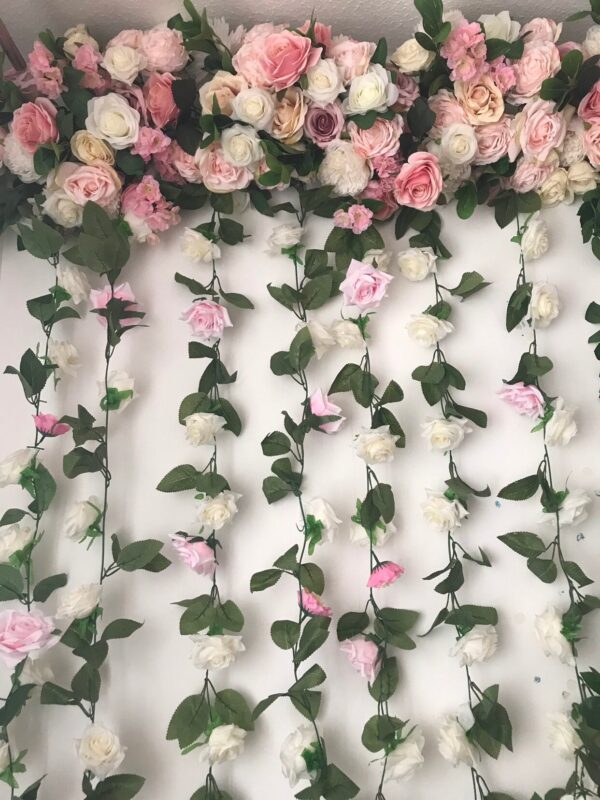 Blush Pink Flower Wall Garland, Wedding Flower Backdrop - Image 6