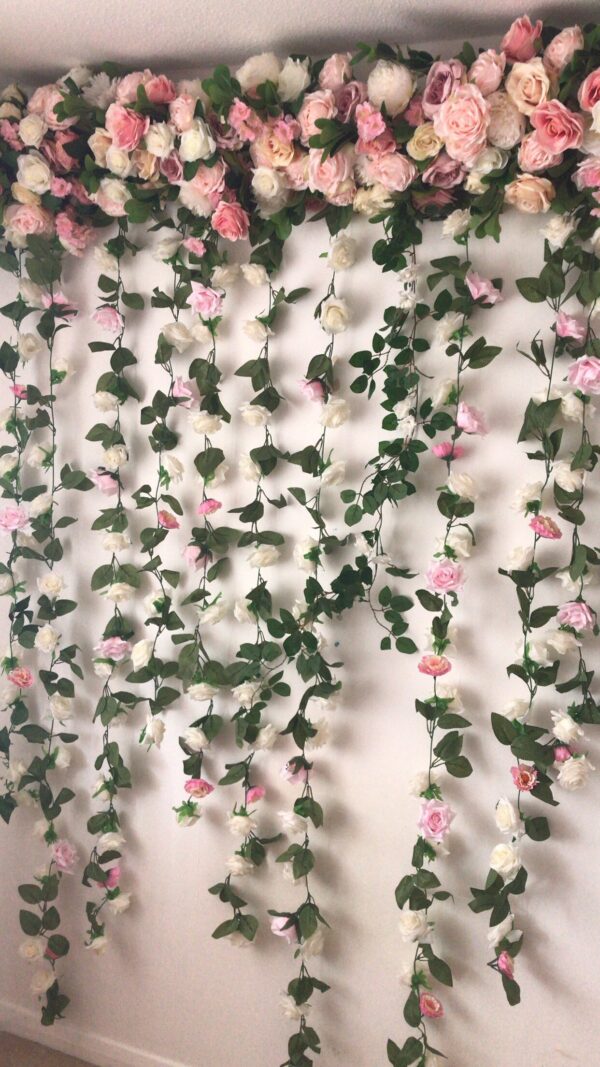 Blush Pink Flower Wall Garland, Wedding Flower Backdrop - Image 5