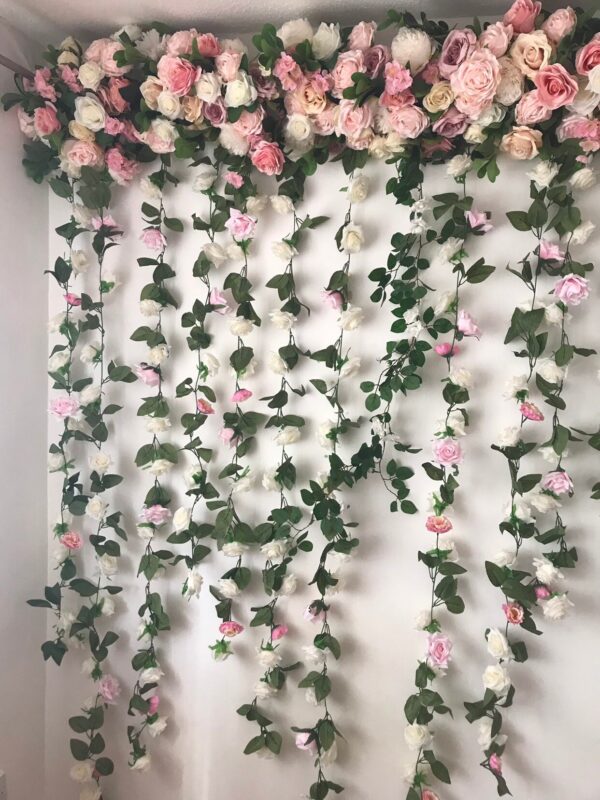 Blush Pink Flower Wall Garland, Wedding Flower Backdrop - Image 7