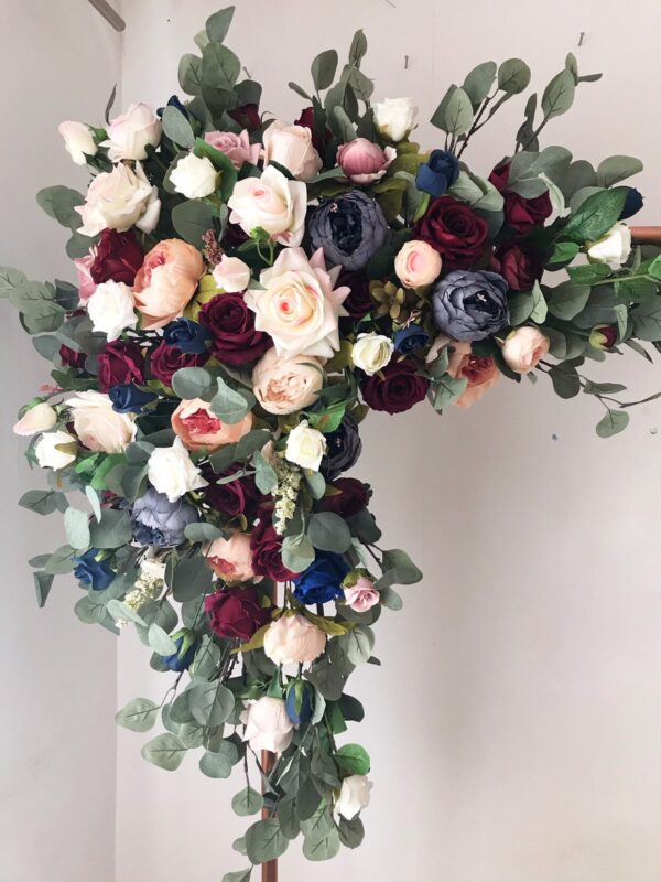 Navy & Burgundy Flower Arch Arrangement Set - Image 2