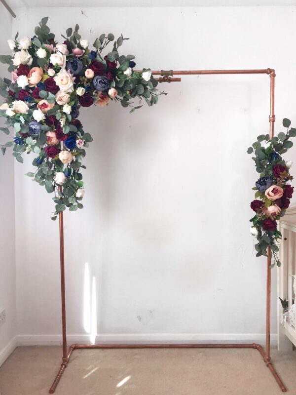 Navy & Burgundy Flower Arch Arrangement Set