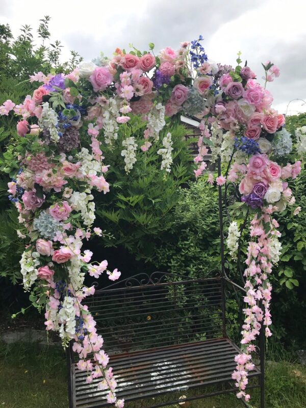 Pastel Pink and Lilac Flower Garland - Artificial Garland - Image 2