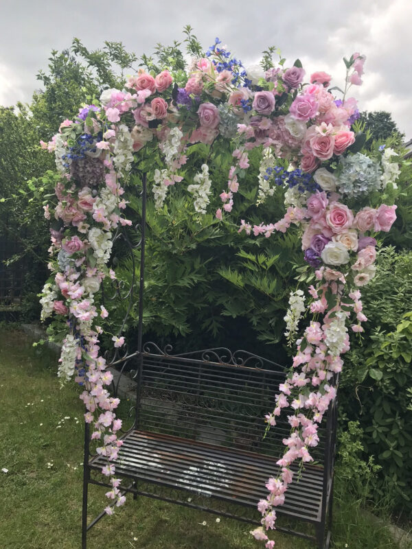 Pastel Pink and Lilac Flower Garland - Artificial Garland - Image 3