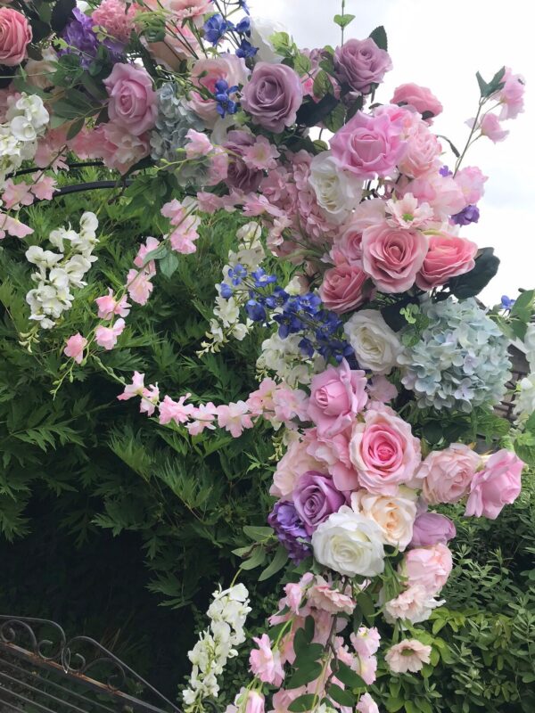 Pastel Pink and Lilac Flower Garland - Artificial Garland - Image 8