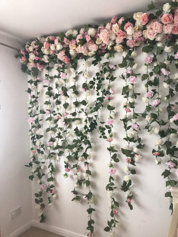 Blush Pink Flower Wall Garland, Wedding Flower Backdrop - Image 4