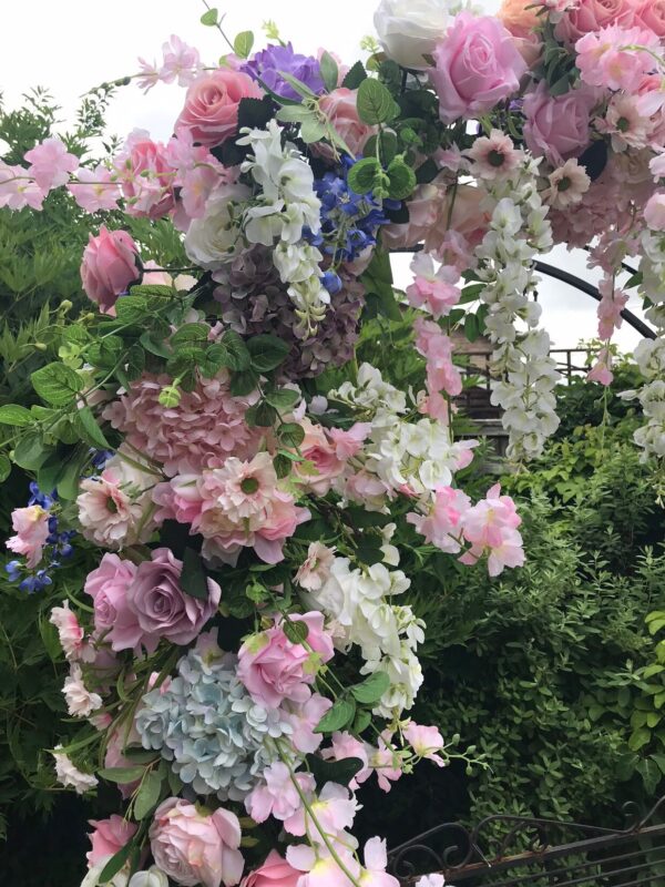 Pastel Pink and Lilac Flower Garland - Artificial Garland - Image 5