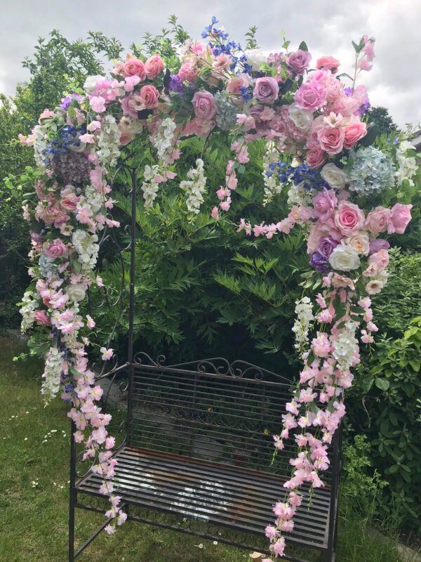 Pastel Pink and Lilac Flower Garland - Artificial Garland - Image 6