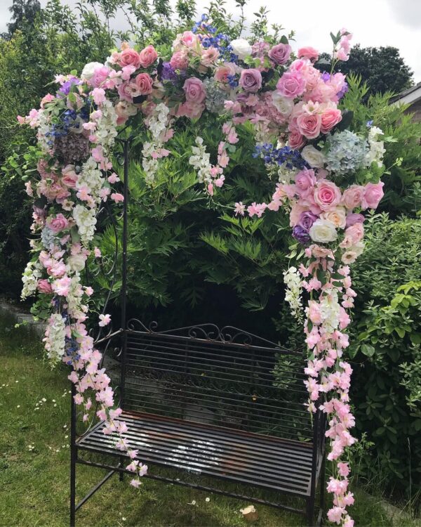 Pastel Pink and Lilac Flower Garland - Artificial Garland - Image 7