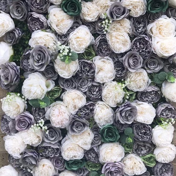 Grey Wedding Flower Wall - Flower Backdrop