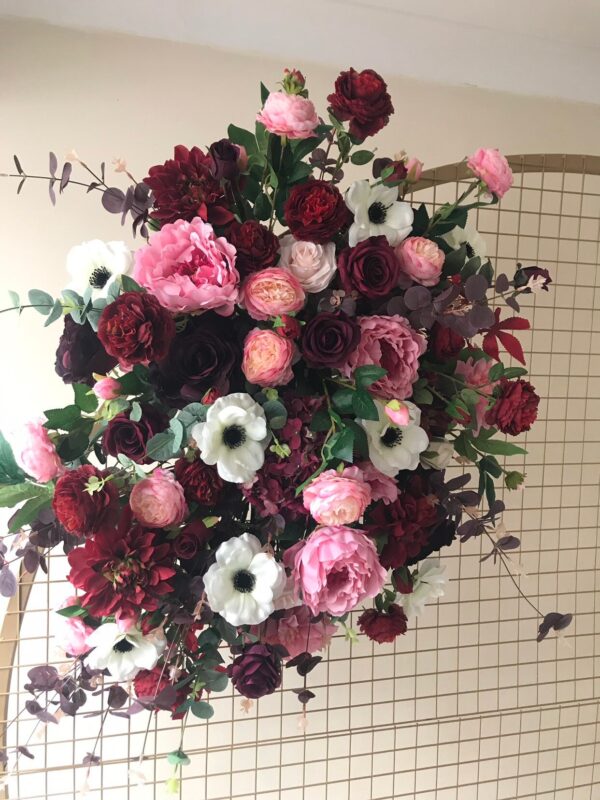 Burgundy Fall & Winter Wedding Arch Swag - Image 6