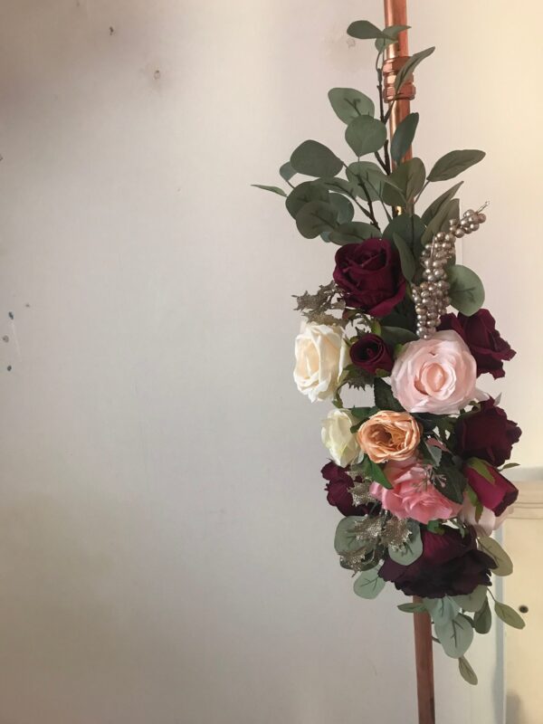 Burgundy & Pink Wedding Arch Arrangement Set - Image 4