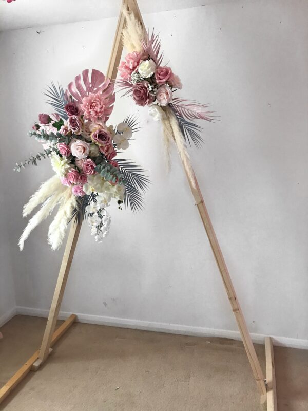 Pink Boho Flower Arch Tropical Pampas - Image 4