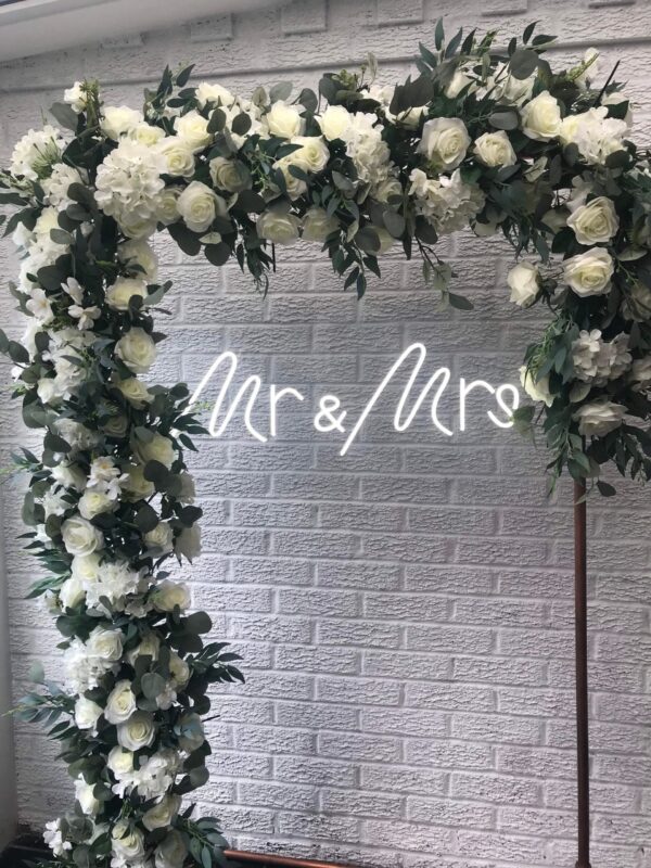 Classic White Roses Wedding Flower Garland - Image 2