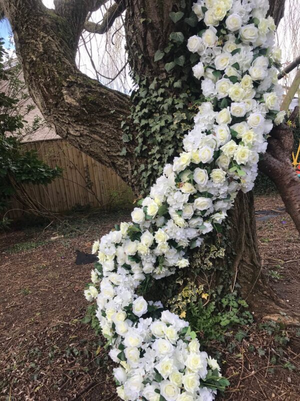 Large White Roses Wedding Flower Garland