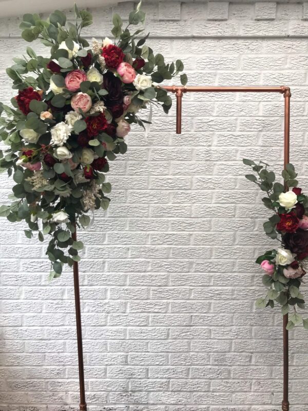 Eucalyptus Burgundy and Blush Flower Arch Set