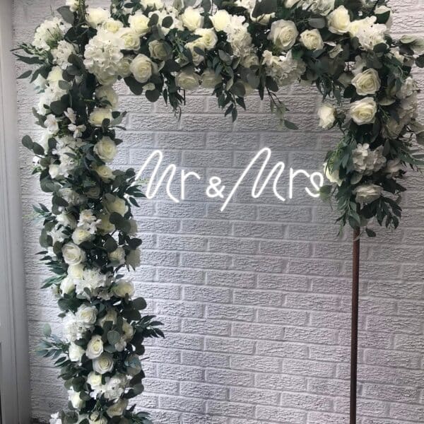 Classic White Roses Wedding Flower Garland - Image 6