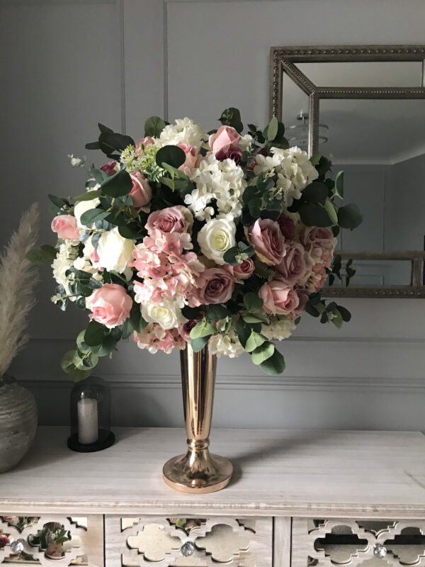 Dusty Pink Wedding Flower Centrepiece - Image 2