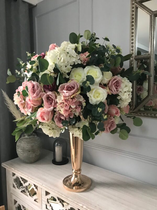 Dusty Pink Wedding Flower Centrepiece - Image 6