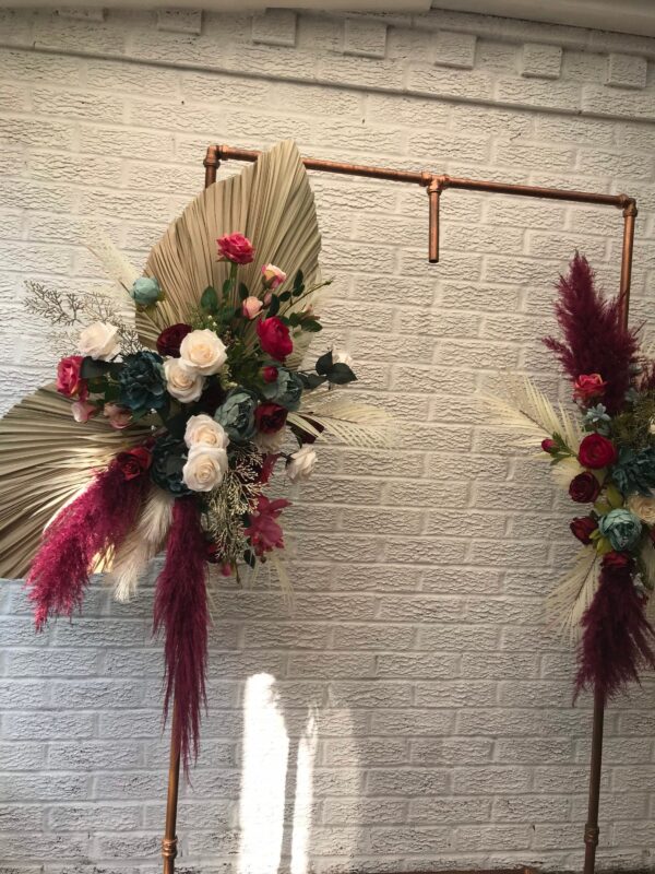 Burgundy Pampas Flower Arch Set - Image 6