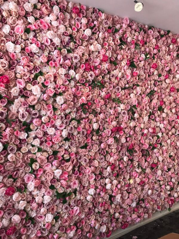 HOT Pink Flower Wall - Cafe Flower Backdrop - Image 2