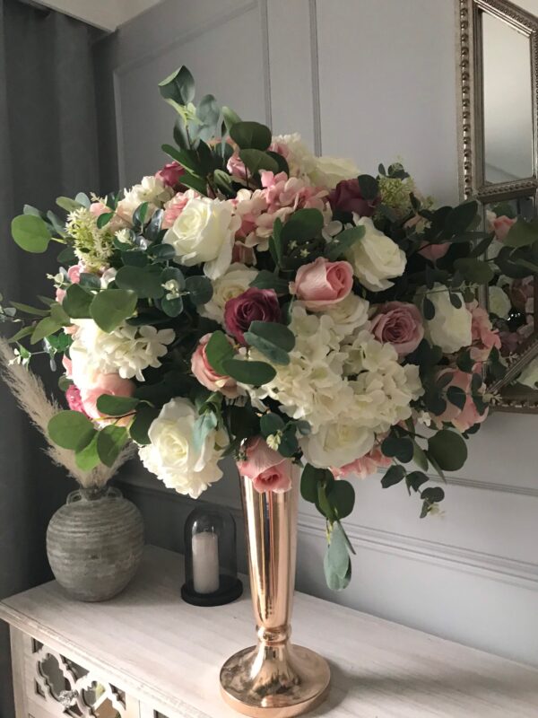 Dusty Pink Wedding Flower Centrepiece - Image 4