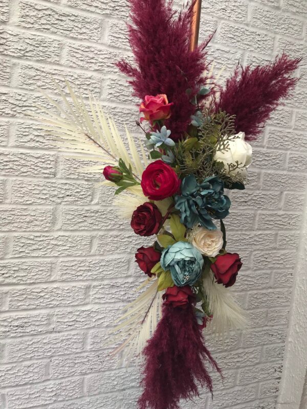 Burgundy Pampas Flower Arch Set - Image 5