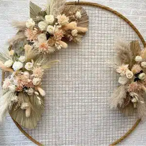 Peach Pampas & Palms Wedding Arch Set