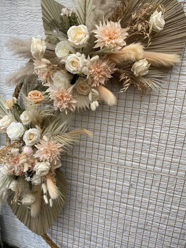 Peach Pampas & Palms Wedding Arch Set - Image 8