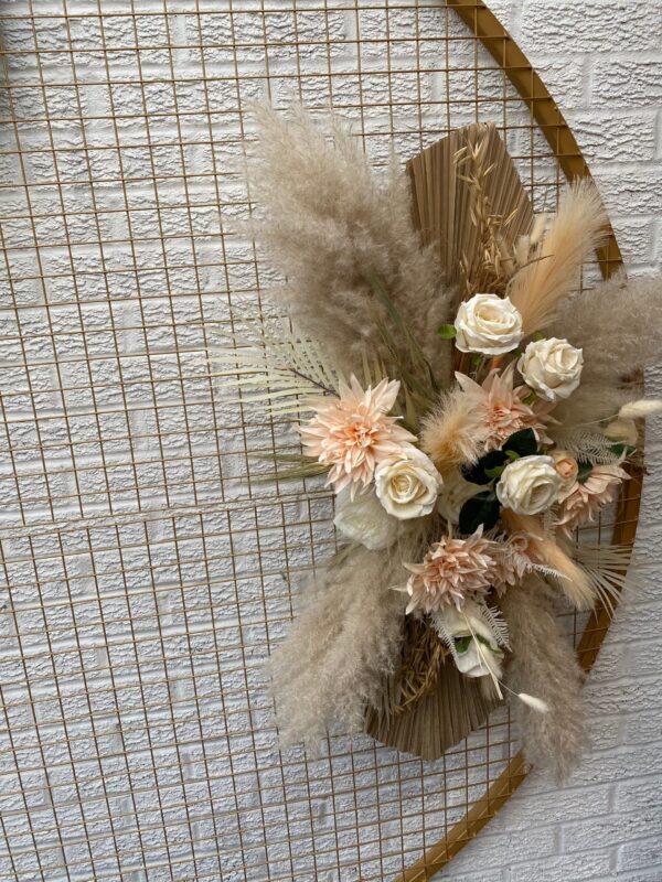 Peach Pampas & Palms Wedding Arch Set - Image 4