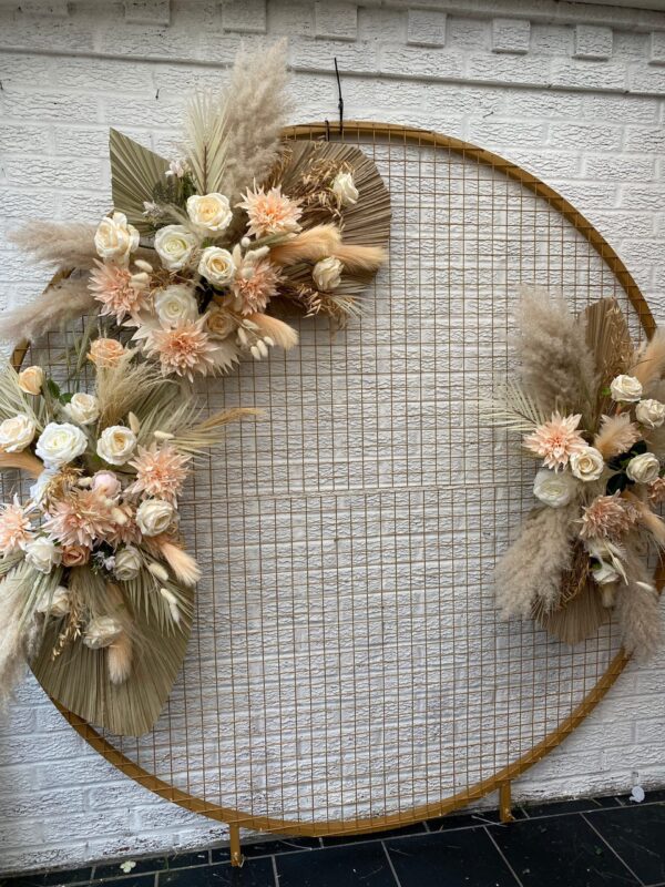 Peach Pampas & Palms Wedding Arch Set - Image 5