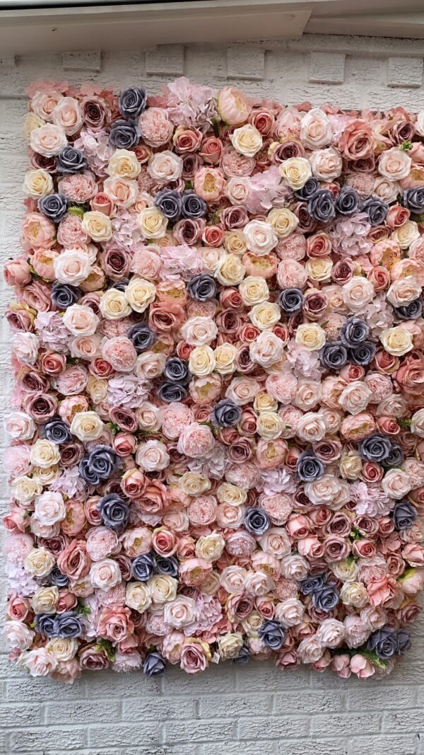 Blush and Grey Wedding Flower wall - Image 3