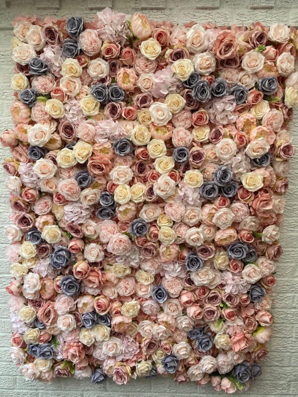 Blush and Grey Wedding Flower wall - Image 4