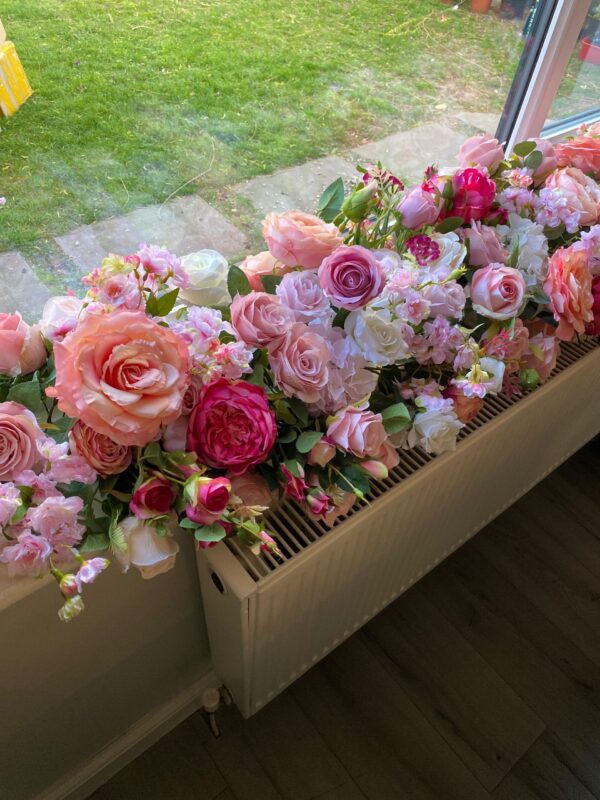 Pink and Peach Wedding Flower Garland - Image 3