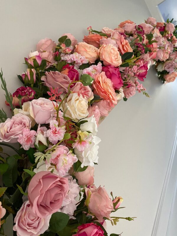 Pink and Peach Wedding Flower Garland - Image 5