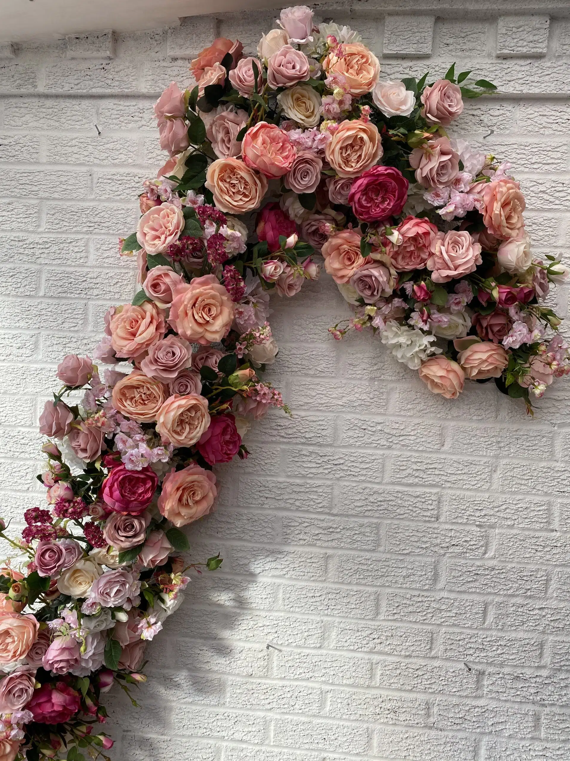 IVY CRUZ Flower Walls, Floral Arrangements | Commercial and Functions Pink and Peach Wedding Flower Garland - Image 7