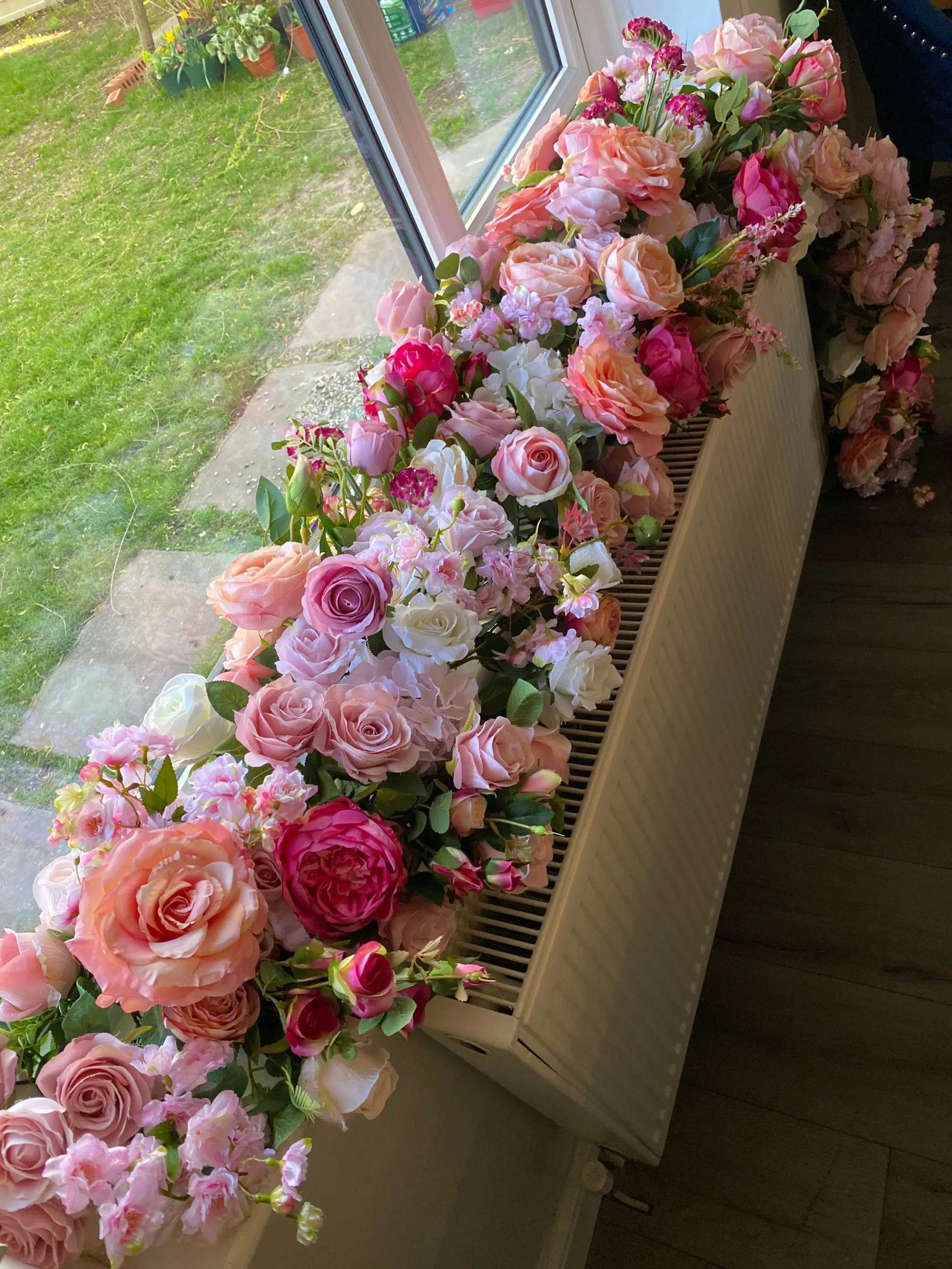 IVY CRUZ Flower Walls, Floral Arrangements | Commercial and Functions Pink and Peach Wedding Flower Garland - Image 8