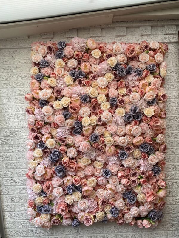 Blush and Grey Wedding Flower wall - Image 5