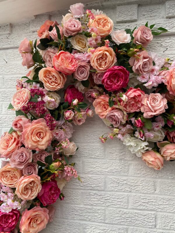 Pink and Peach Wedding Flower Garland - Image 4