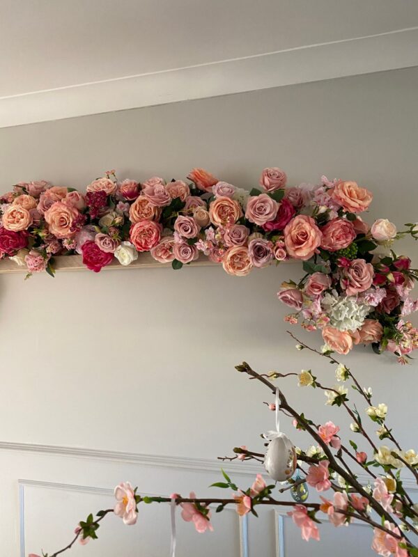 Pink and Peach Wedding Flower Garland - Image 6